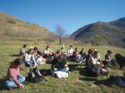 Étudiants en sortie terrain